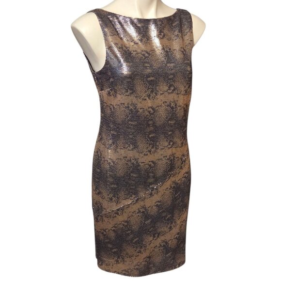 Muse Snakeskin Dress Size 6 Sequin Shiny Snake Skin Sleeveless - Picture 1 of 6